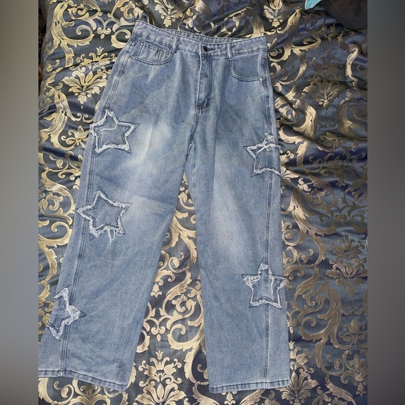 Hot Topic Denim - vintage y2k grunge star high waisted jeans size 28 M cute light wash denim pants